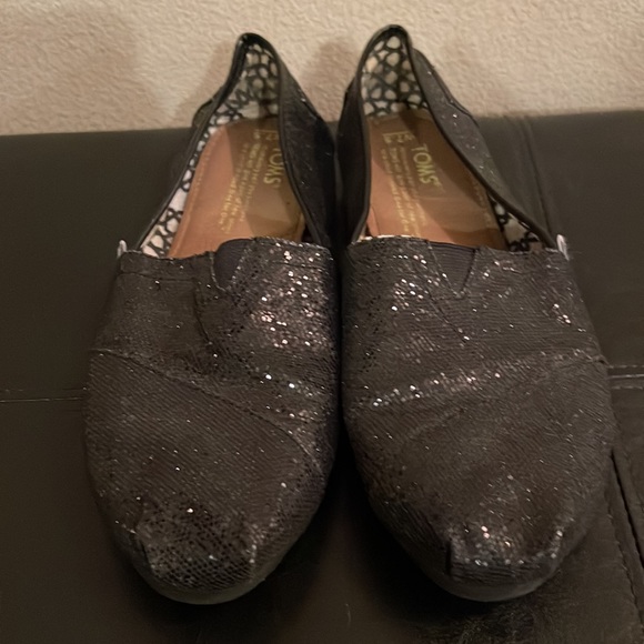 Black Glitter Toms - Picture 5 of 8